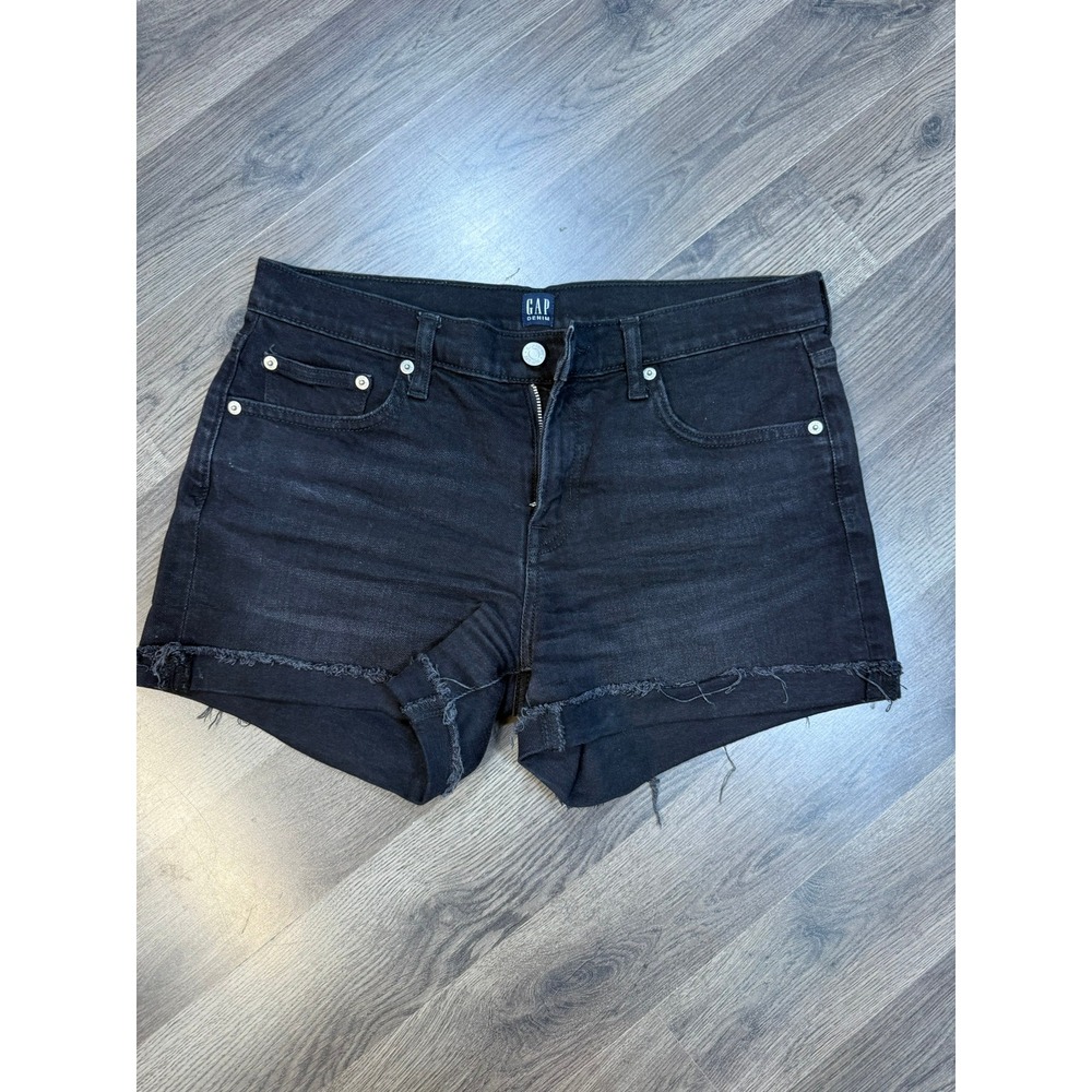 Gap Denim Womens 5 Inch Frayed Hem Jean Shorts Black 28